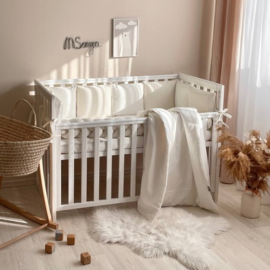 Комплект постельного белья Маленькая Соня DreamLand молочный для новорожденных