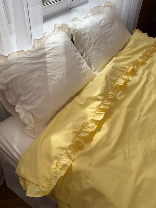 Постельное белье Bedclozzzes лимонный тарт с рюшами евро
