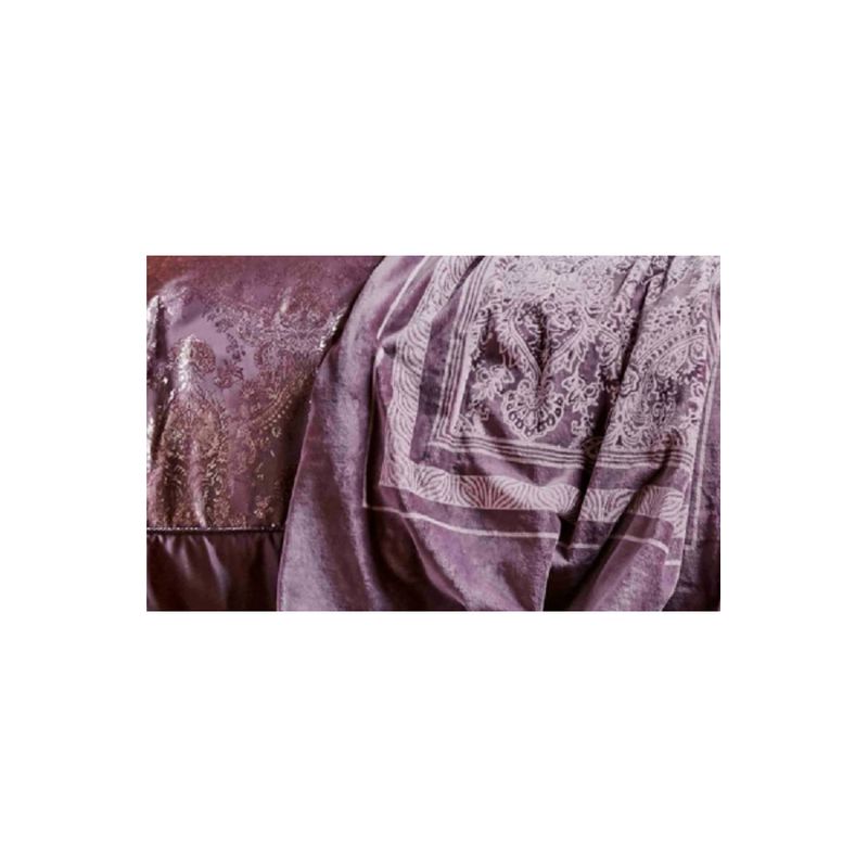 Постельное белье с покрывалом + плед Karaca Home Ilona murdum хлопок сиреневый евро