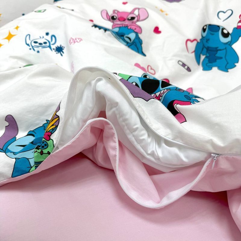Комплект постільної білизни Маленька Соня полуторний Stich/рожевий (підковдра+наволочка) підлітковий
