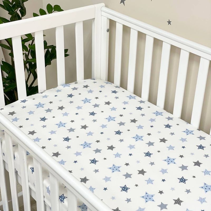 Простыня Маленькая Соня фланель Stars голубой 60x120 см