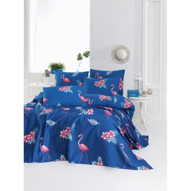 Покрывало пике Lotus Home Perfect Flamingo голубой, 160x235