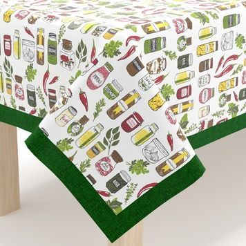 Скатертина Home Line "Спеції" зелена 140х220 см