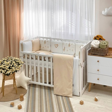 Комплект постельного белья Маленькая Соня Арт Дизайн Гусики бежевый для новорожденных