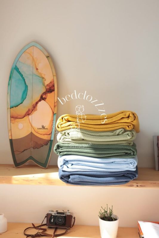 Хлопковое покрывало Bedclozzzes косичка горчичное №23 150x220 см