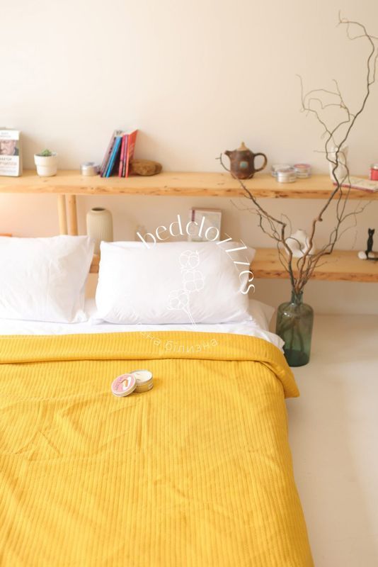 Хлопковое покрывало Bedclozzzes косичка горчичное №23 150x220 см