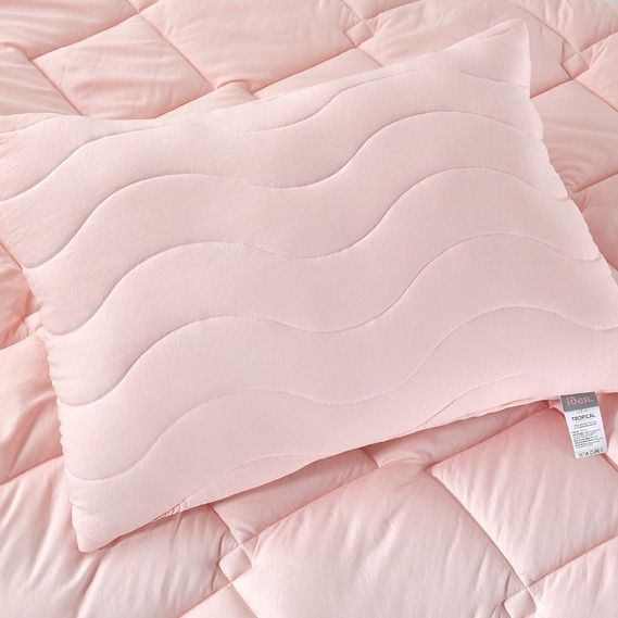 Набор TROPICAL одеяло и подушка с выстебкой пудра IDEIA, 200x220