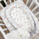 Кокон Маленькая Соня Baby Design Веточки котики пудра 65x90 см