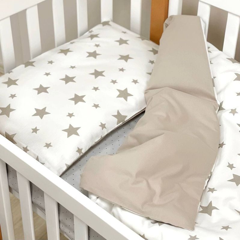 Комплект постельного белья Маленькая Соня Happy night Звезды бежевый для новорожденных