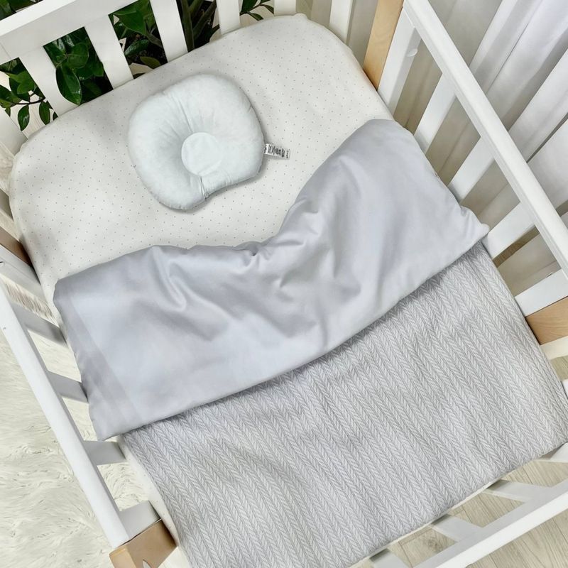 Плед-конверт Маленька Соня з ковдрою + бантик DreamLand сірий 75x100 см