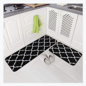 Коврики для дома универсальные 2 пр.Homytex black 50x80+50x150 см