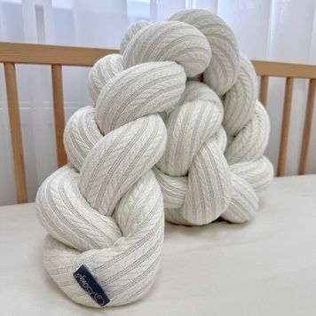 Бортик-коса Маленька Соня трикотажная вязка молочный 15x120 см