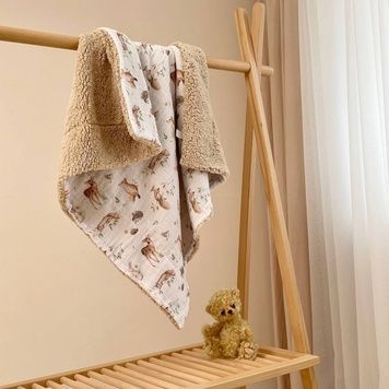 Плед Маленькая Соня муслин на меху Teddy Лесные звери 80x100 см