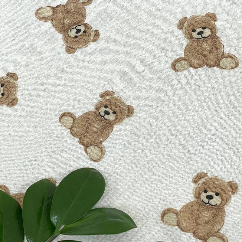 Плед Маленька Соня муслін жатка двошаровий з бахромою Teddy на білому 80x100 см