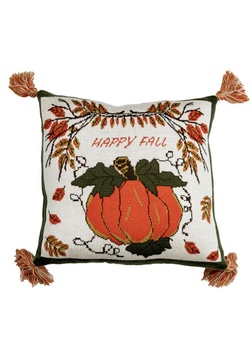 Подушка вязаная "Happy Fall" Тыква 45x45 см