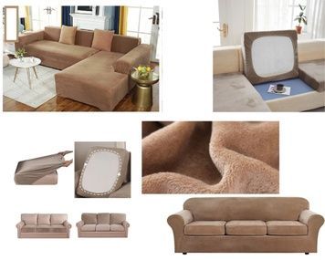 Чохли на диванні подушки сидіння Homytex Пісочний 150*190 (50/70)+20см.