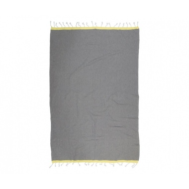 Полотенце Barine Pestemal Basak Grey-Yellow серое-желтое 95x165 см