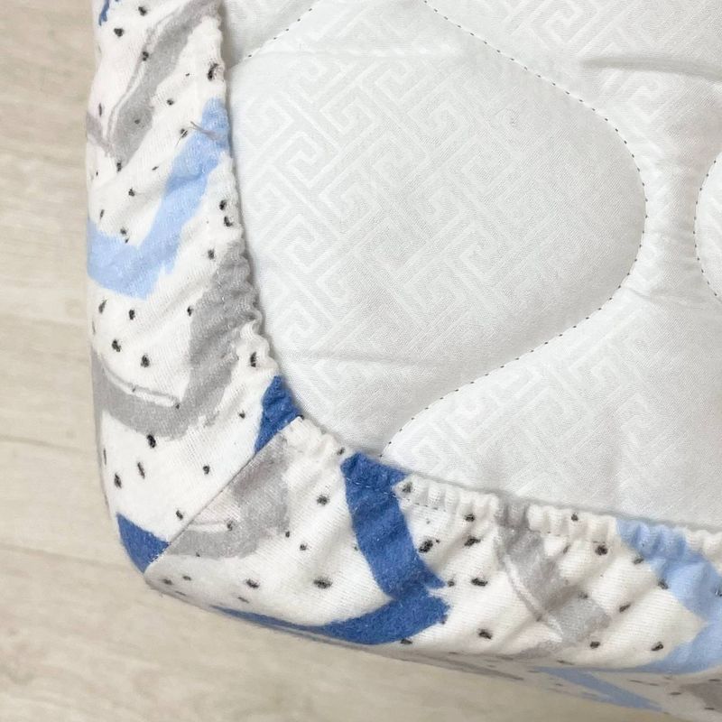 Простирадло Маленька Соня фланель Зигзаг сіро-блакитний 60x120 см