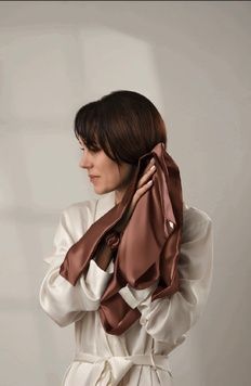 Рушник для волосся шовковий Silk DeLight коричневий 55х75 см