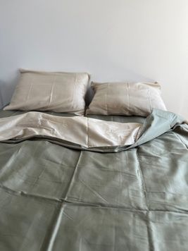 Постільна білизна Bedclozzzes сатин оливково-бежевий (№58+7) сімейний