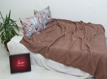 Простынь-покрывало TAG пике Косичка кофейный 160x235 см