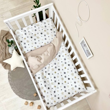 Комплект постельного белья Маленькая Соня Baby Dream Stars бежевый для новорожденных