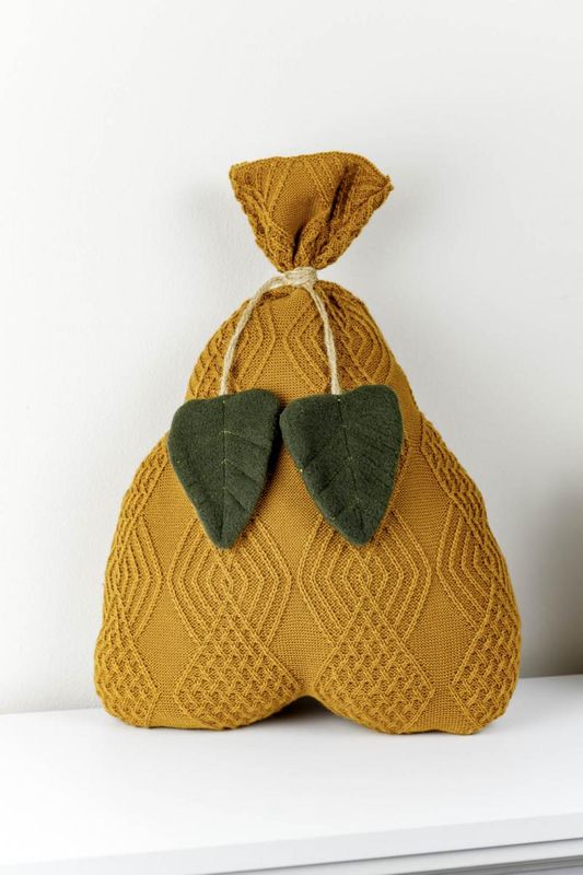 Декоративное текстильное изделие "Подушка-груша" Охра D-40 см