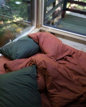 Постільна білизна Bedclozzzes ранфорс теракотовий+хакі (№122+90) полуторний