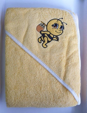 Рушник дитячий для купання з капюшоном махровий Zeron жовтий 100x100 см