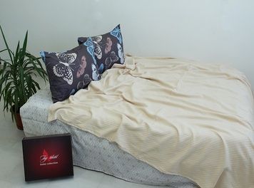 Простынь-покрывало TAG пике Полоса бежевый 160x235 см