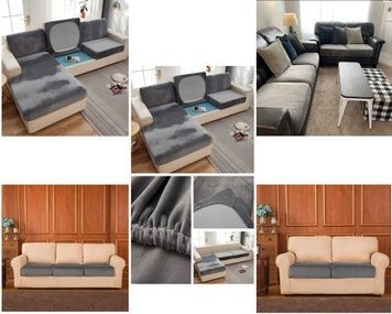 Чохли на диванні подушки сидіння Homytex Світло-сірий 145*185 (85/90)+20см.