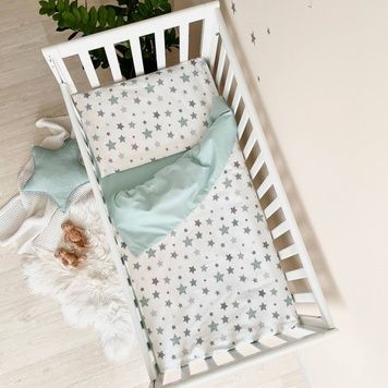 Комплект постільної білизни Маленька Соня Baby Dream Stars м'ята для новонароджених