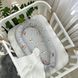 Кокон Маленька Соня Baby Design Ведмедик у ковдрі на сірому 77x44 см
