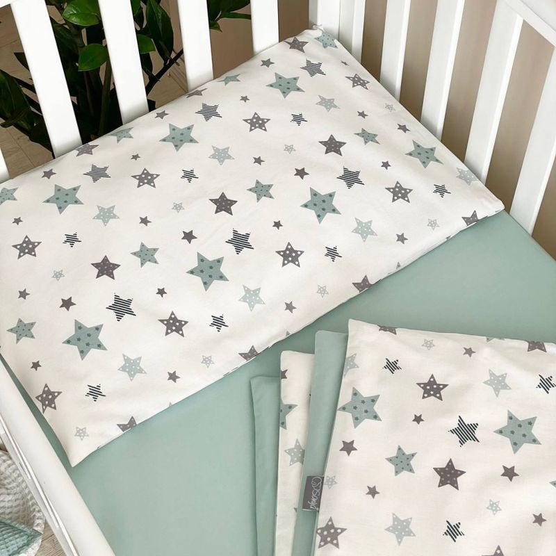 Комплект постельного белья Маленькая Соня Baby Dream Stars мята для новорожденных