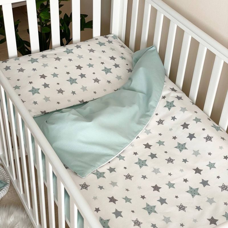 Комплект постельного белья Маленькая Соня Baby Dream Stars мята для новорожденных