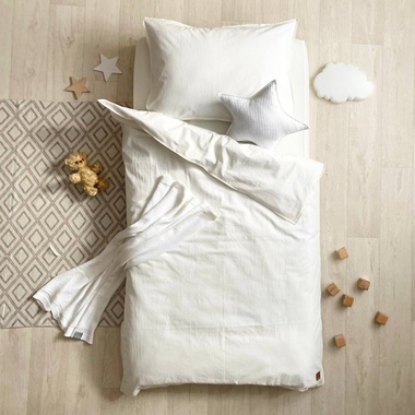 Комплект постельного белья Маленькая Соня вареный хлопок молочный ясли