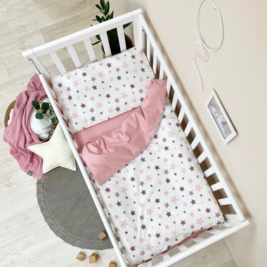 Комплект постільної білизни Маленька Соня Baby Dream Stars пудра для новонароджених