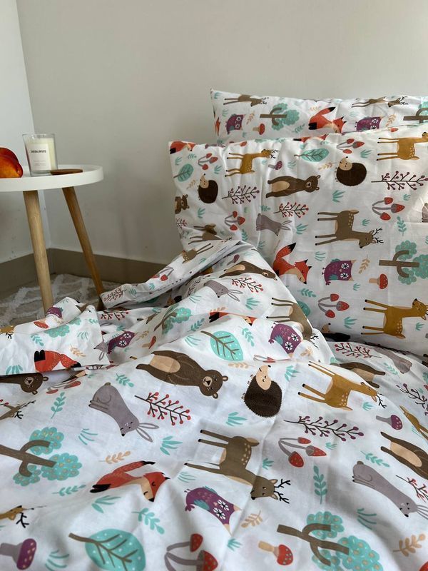 Дитяча постільна білизна Bedclozzzes Лісові тварини ранфорс для немовлят