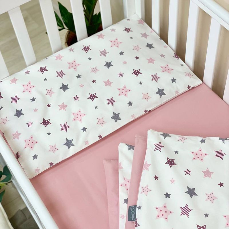 Комплект постільної білизни Маленька Соня Baby Dream Stars пудра для новонароджених