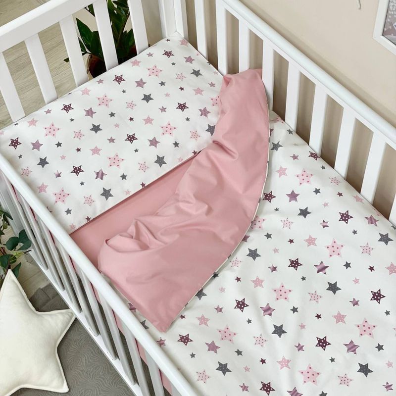 Комплект постільної білизни Маленька Соня Baby Dream Stars пудра для новонароджених