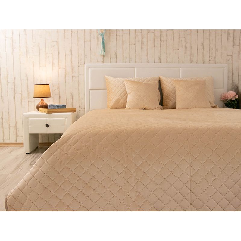 Покривало Руно &ldquo;Velour&rdquo; Beige ромб 180х220 см