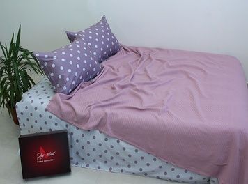 Простынь-покрывало TAG пике Полоса лиловый 160x235 см