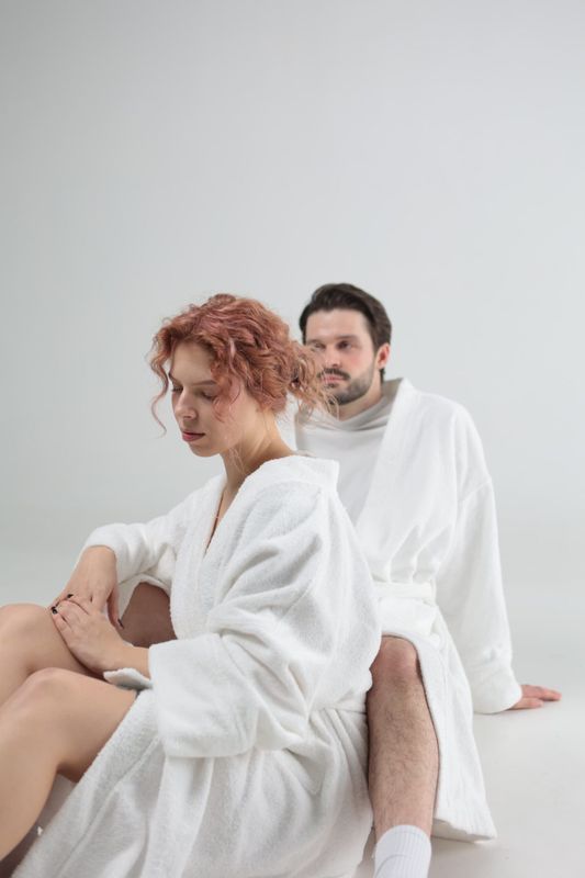 Махровый халат Bedclozzzes женский белый S-M