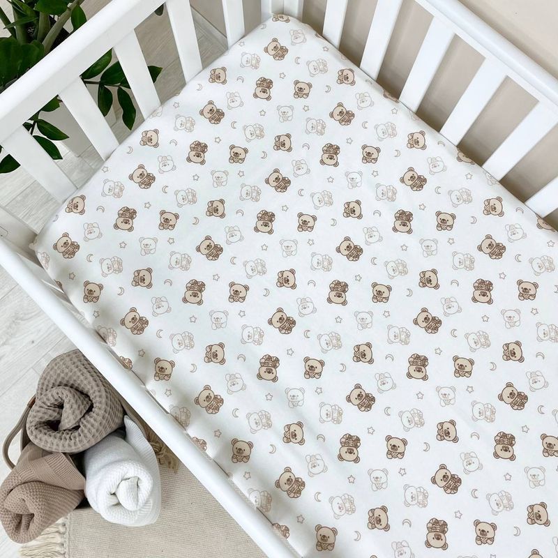 Простыня Маленькая Соня фланель Мишки Teddy 60x120 см