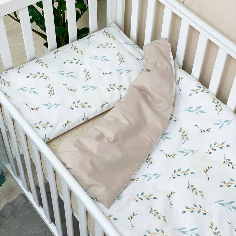 Комплект постельного белья Маленькая Соня Baby Dream Веточки кошки мята для новорожденных
