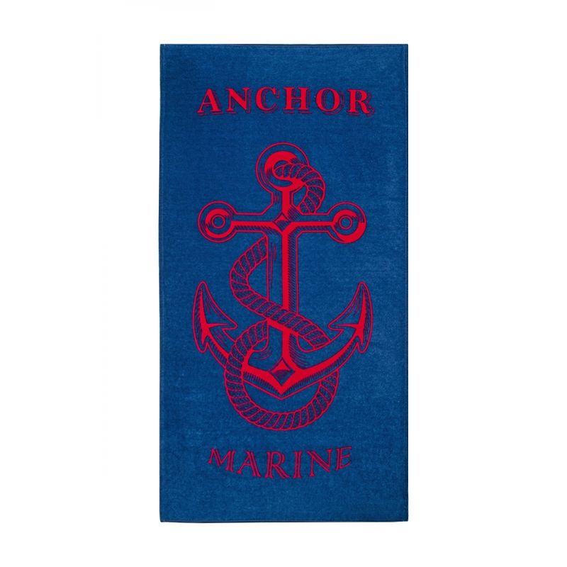 Рушник Lotus пляжний Anchor New синій велюр 75x150 см