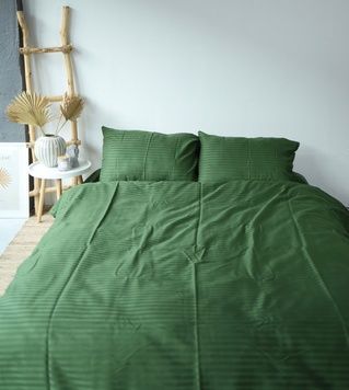 Постільна білизна Bedclozzzes страйп смарагдовий №18 полуторний