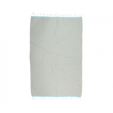 Полотенце Barine Pestemal Basak Light Grey-Mint серое-ментоловое 95x165 см