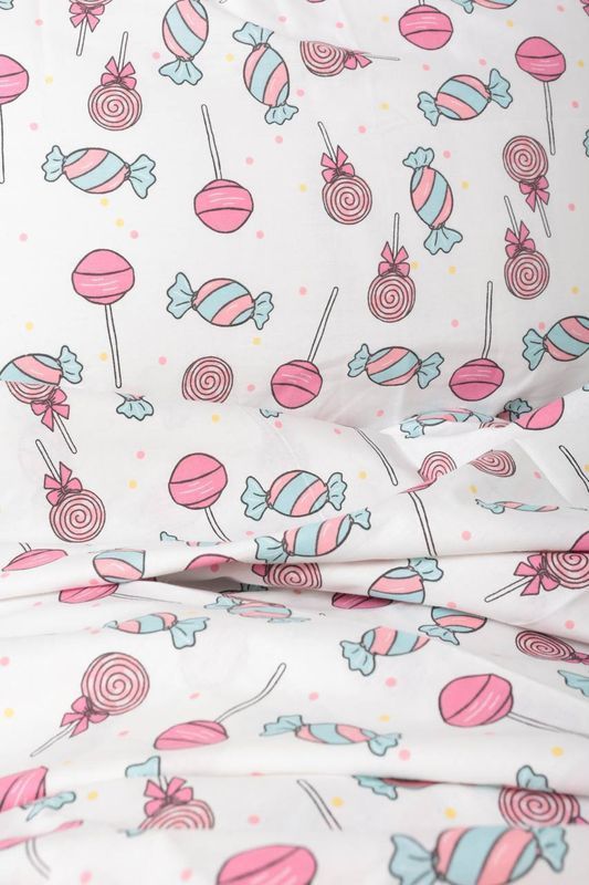 Дитяча постільна білизна Bedclozzzes Рожева цукерка ранфорс для немовлят