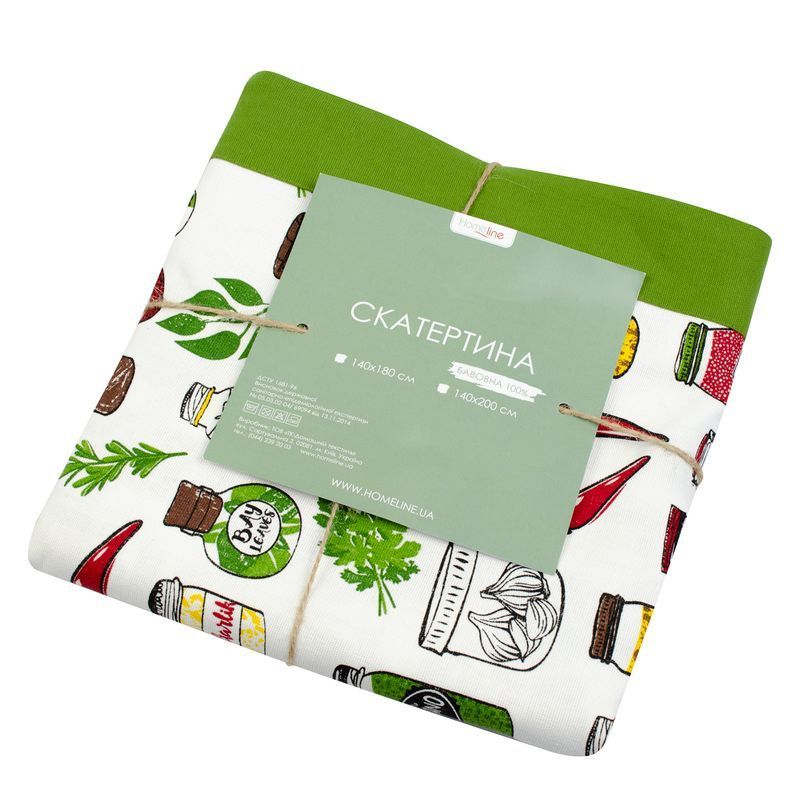 Скатертина Home Line "Спеції" салатова 140х180 см